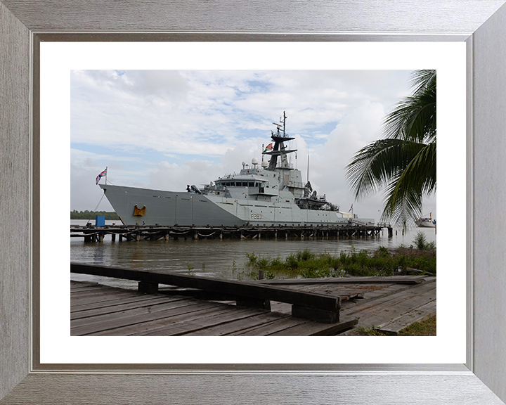 HMS Mersey (P283) Photo Print - Guyana 2016 - Royal Navy River Class Patrol Vessel Hampshire Prints 10 x 8 Silver Frame Yes