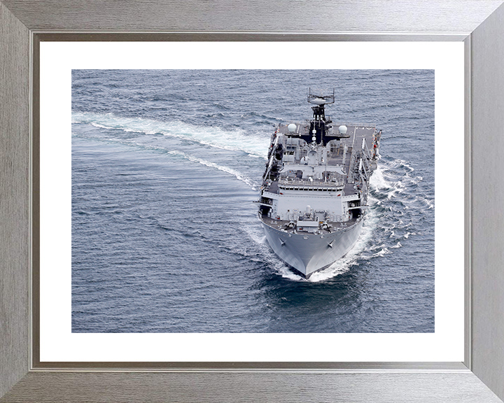 HMS Albion (L14) Royal Navy Albion Class Amphibious Ship Hard Turn at Sea Photo Print Wall Art Naval Decor Posters, Prints, & Visual Artwork Hampshire Prints 10 x 8 Silver Frame Yes