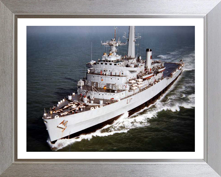 HMS Intrepid (L11) Photo Print - Port Bow View - Royal Navy Fearless Class Amphibious Ship Hampshire Prints 10 x 8 Silver Frame Yes