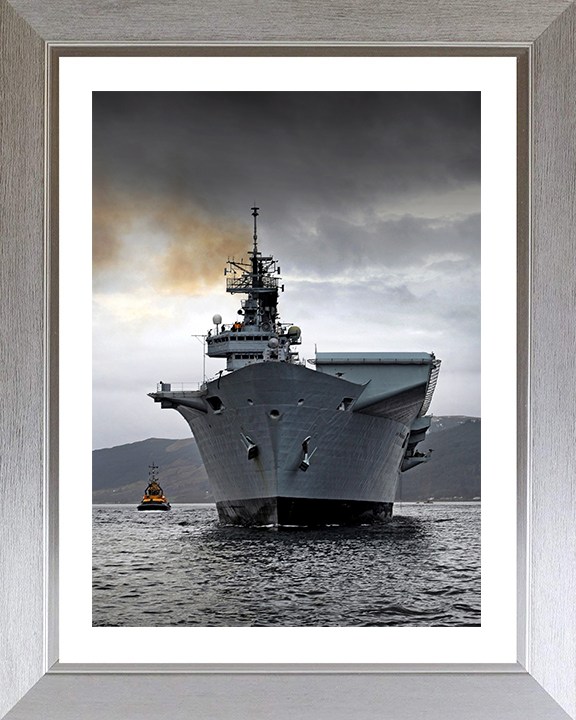 HMS Illustrious (R06) Photo Print - Loch Long 2012 - Royal Navy Invincible Class Aircraft Carrier Hampshire Prints 10 x 8 Silver Frame Yes