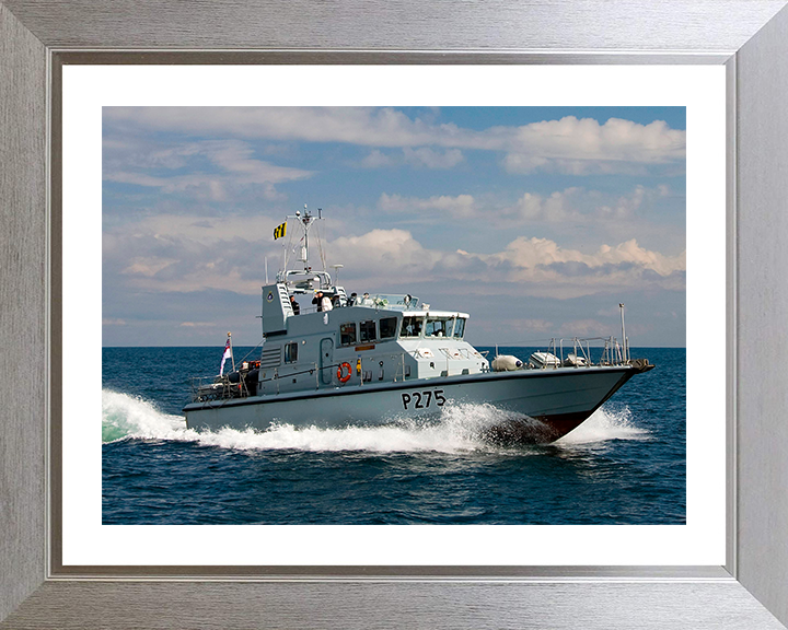 HMS Raider (P275) Photo Print - At Sea 2009 - Royal Navy Archer Class P2000 Patrol Vessel Hampshire Prints 10 x 8 Silver Frame Yes