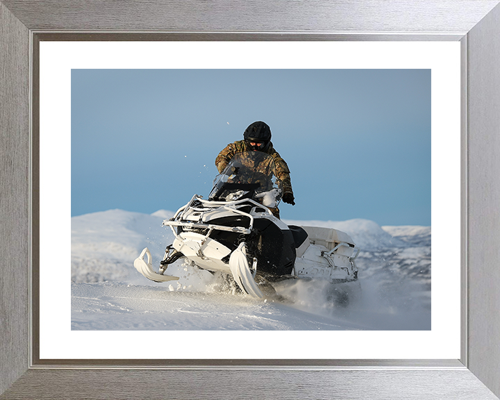 Royal Marine Commando Drives an Oversnow Reconnaissance Vehicle Photo Print Marines Wall Art Military Decor Posters, Prints, & Visual Artwork Hampshire Prints 10 x 8 Silver Frame Yes
