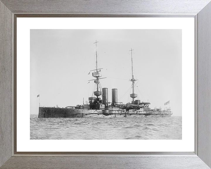 HMS Albemarle (1901) Royal Navy Pre Dreadnought Battleship Port Side View Photo Print Wall Art Naval Decor Posters, Prints, & Visual Artwork Hampshire Prints 10 x 8 Silver Frame Yes
