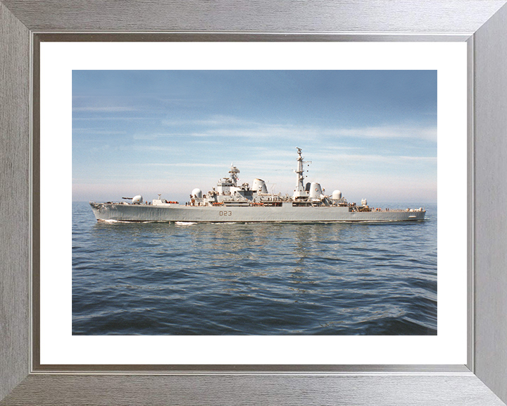 HMS Bristol (D23) Royal Navy Type 82 Destroyer Port Beam View Photo Print Wall Art Decor Posters, Prints, & Visual Artwork Hampshire Prints 10 x 8 Silver Frame Yes