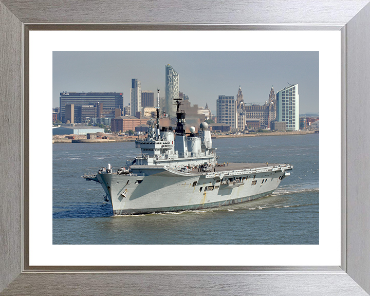 HMS Ark Royal (R07) Royal Navy Invincible Class Aircraft Carrier Liverpool 2008 Photo Print Wall Art Decor Posters, Prints, & Visual Artwork Hampshire Prints 10 x 8 Silver Frame Yes