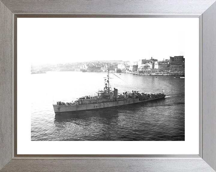 HMS Halladale (K417) Photo Print - Valletta 1946 - Royal Navy River Class Frigate Posters, Prints, & Visual Artwork Hampshire Prints 10 x 8 Silver Frame Yes
