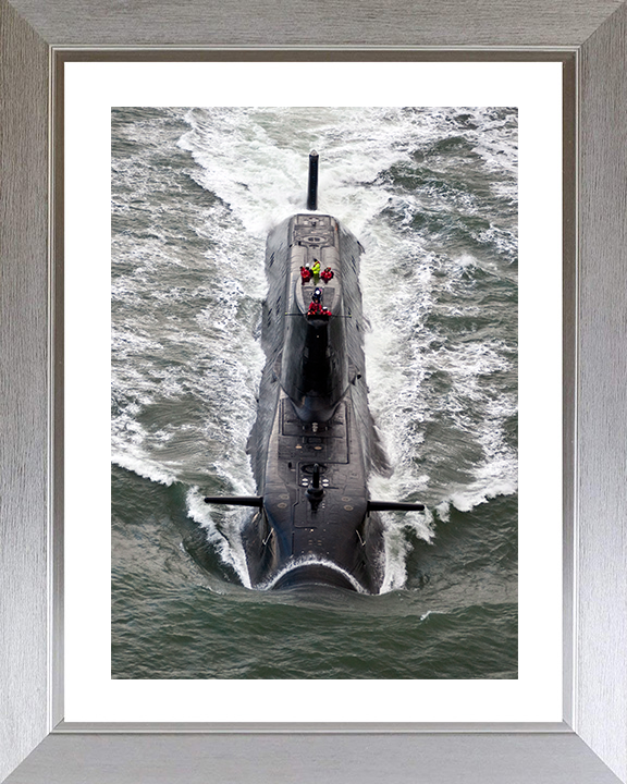 HMS Astute (S119) Photo Print - At Sea 2009 - Royal Navy Astute Class Submarine Hampshire Prints 10 x 8 Silver Frame Yes