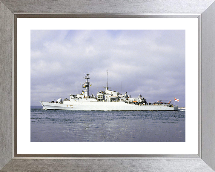 HMS Ambuscade (F172) Royal Navy Type 21 Frigate Port Beam View Photo Print Wall Art Decor Posters, Prints, & Visual Artwork Hampshire Prints 10 x 8 Silver Frame Yes