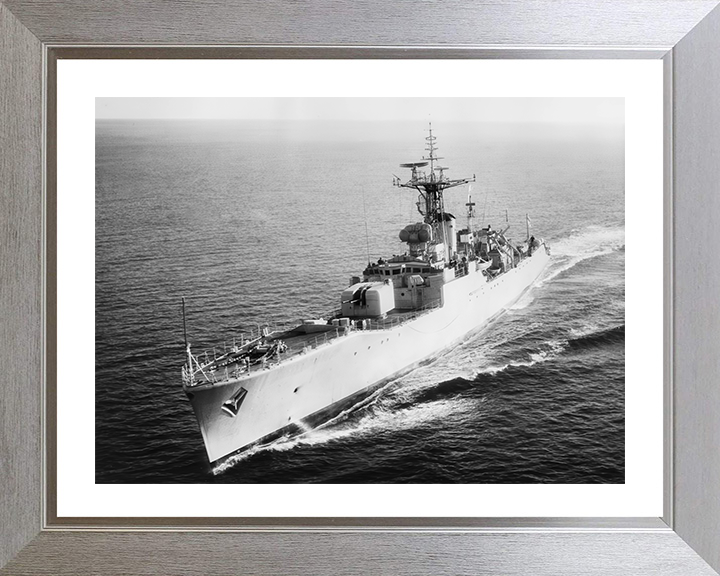 HMS Tenby (F65) Photo Print - At Sea 1963 - Royal Navy Whitby Class Frigate Hampshire Prints 10 x 8 Silver Frame Yes