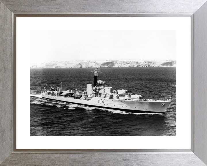 HMS Armada (D14) Photo Print - At Sea - Royal Navy Battle Class Destroyer Posters, Prints, & Visual Artwork Hampshire Prints 10 x 8 Silver Frame Yes