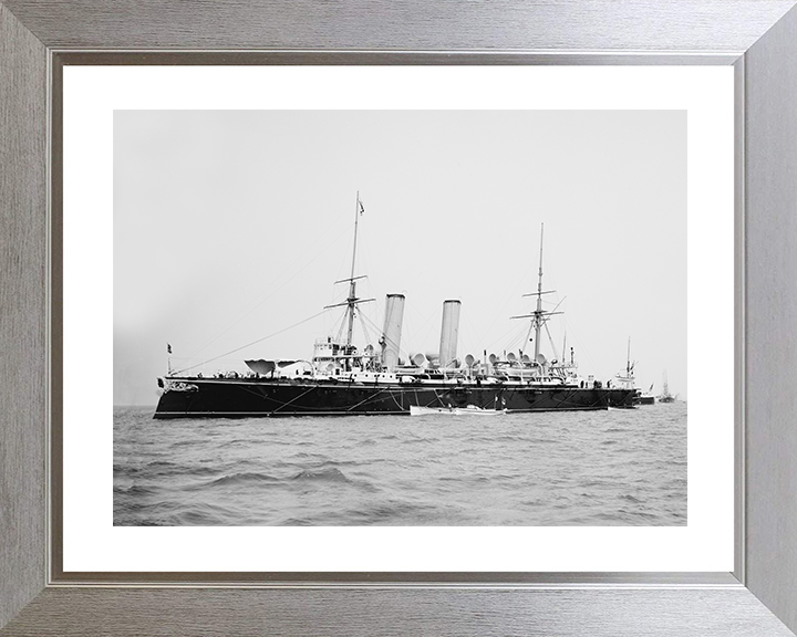 HMS Blake (1889) Royal Navy Blake Class Cruiser Port Side View Photo Print Wall Art Decor Posters, Prints, & Visual Artwork Hampshire Prints 10 x 8 Silver Frame Yes