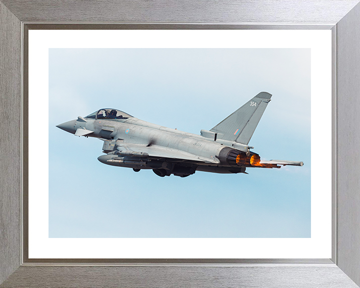 RAF Typhoon after takeoff Photo Print - Royal Air Force Aircraft Hampshire Prints 10 x 8 Silver Frame Yes