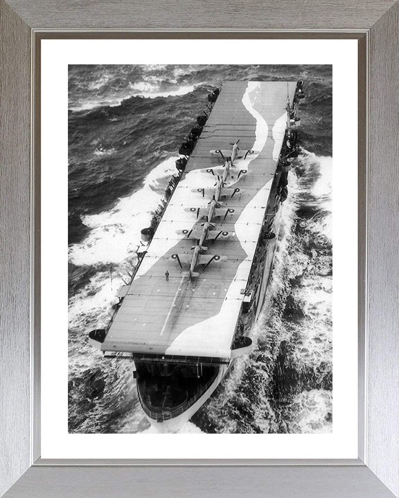 HMS Avenger (D14) Photo Print - At Sea 1942 - Royal Navy Aircraft Carrier Hampshire Prints 10 x 8 Silver Frame Yes