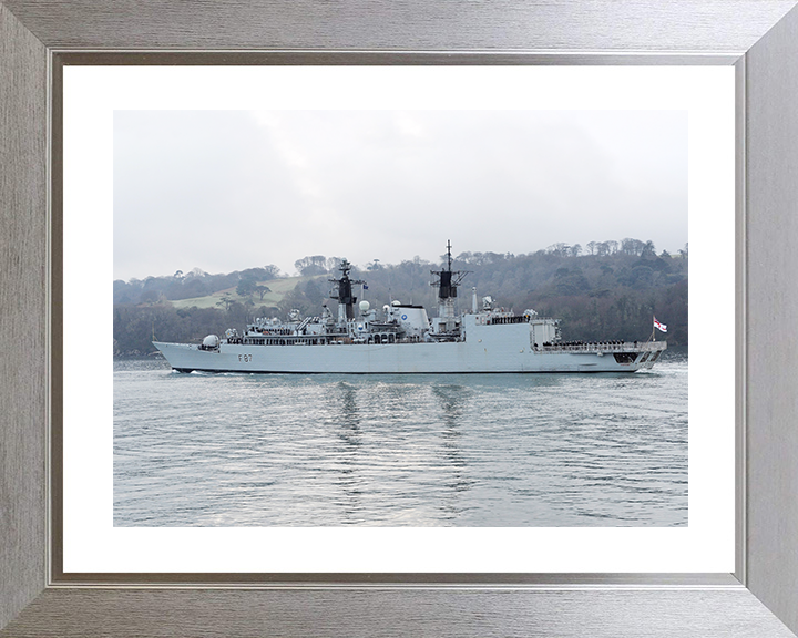 HMS Chatham (F87) Royal Navy Type 22 Frigate Deploys 2010 Photo Print Wall Art Decor Posters, Prints, & Visual Artwork Hampshire Prints 10 x 8 Silver Frame Yes