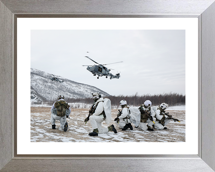 Royal Marines With Wildcat Helicopters in Norway Photo Print 40 Commando Wall Art Military Poster Posters, Prints, & Visual Artwork Hampshire Prints 10 x 8 Silver Frame Yes