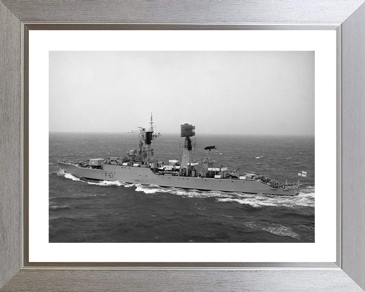 HMS Llandaff (F61) Photo Print - At Sea 1969 - Royal Navy Salisbury Class Frigate Hampshire Prints 10 x 8 Silver Frame Yes