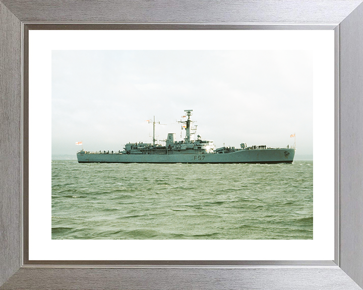 HMS Andromeda (F57) Royal Navy Leander Class Frigate Starboard Beam View Photo Print Wall Art Decor Posters, Prints, & Visual Artwork Hampshire Prints 10 x 8 Silver Frame Yes