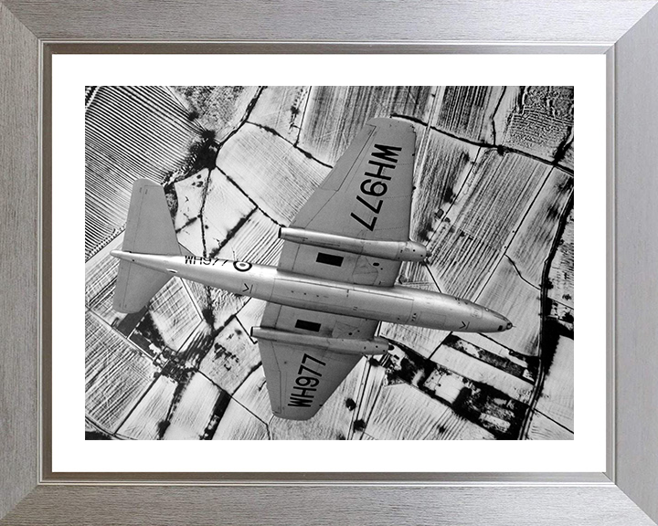 RAF Canberra B.6 in flight 1956 Photo Print - Royal Air Force Aircraft Hampshire Prints 10 x 8 Silver Frame Yes