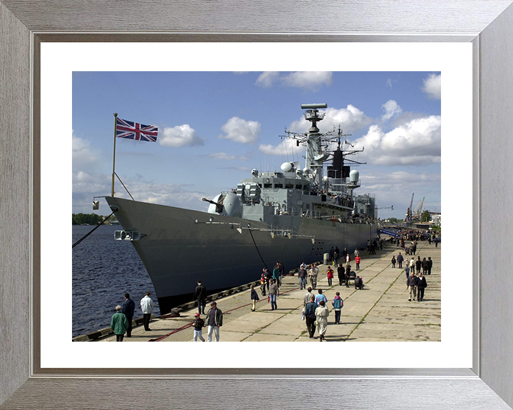 HMS Campbeltown (F86) Photo Print - Riga Latvia 2001 - Royal Navy Type 22 Frigate Posters, Prints, & Visual Artwork Hampshire Prints 10 x 8 Silver Frame Yes