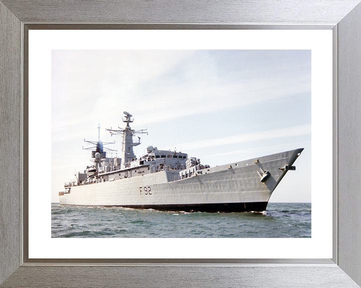 HMS Boxer (F92) Royal Navy Type 22 Frigate Starboard Side View Photo Print Wall Art Decor Posters, Prints, & Visual Artwork Hampshire Prints 10 x 8 Silver Frame Yes