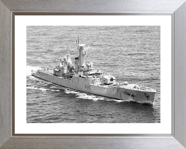 HMS Berwick (F115) Royal Navy Rothesay Class Frigate High Starboard Bow View Photo Print Wall Art Decor Posters, Prints, & Visual Artwork Hampshire Prints 10 x 8 Silver Frame Yes