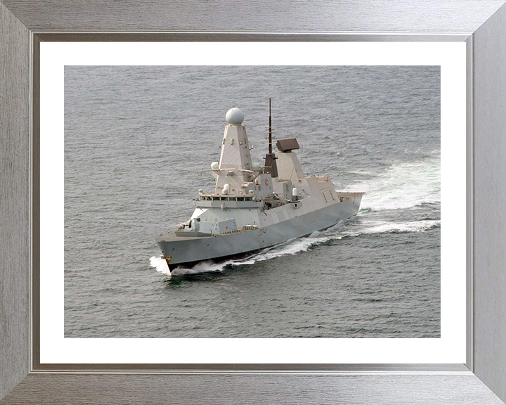 HMS Diamond (D34) Photo Print - Arabian Sea - Royal Navy Type 45 Destroyer Hampshire Prints 10 x 8 Silver Frame Yes