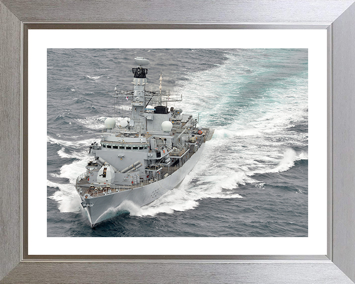 HMS Argyll (F231) Photo Print - Underway 2014 - Royal Navy Type 23 Frigate Posters, Prints, & Visual Artwork Hampshire Prints 10 x 8 Silver Frame Yes