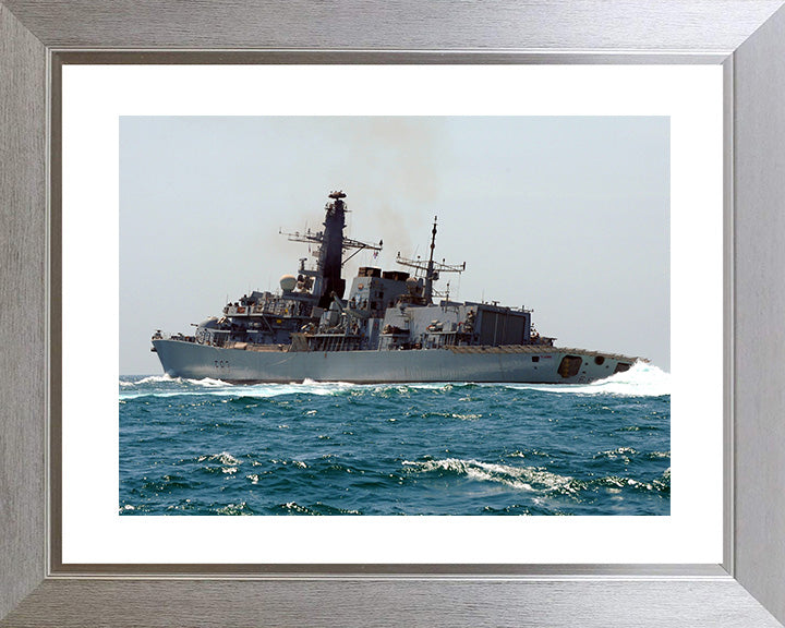 HMS St Albans (F83) Photo Print - Low Port View - Royal Navy Type 23 Frigate Hampshire Prints 10 x 8 Silver Frame Yes