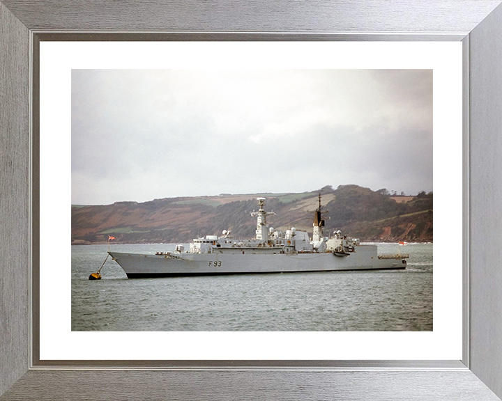 HMS Beaver (F93) Royal Navy Type 22 Frigate At A Buoy Photo Print Wall Art Decor Posters, Prints, & Visual Artwork Hampshire Prints 10 x 8 Silver Frame Yes