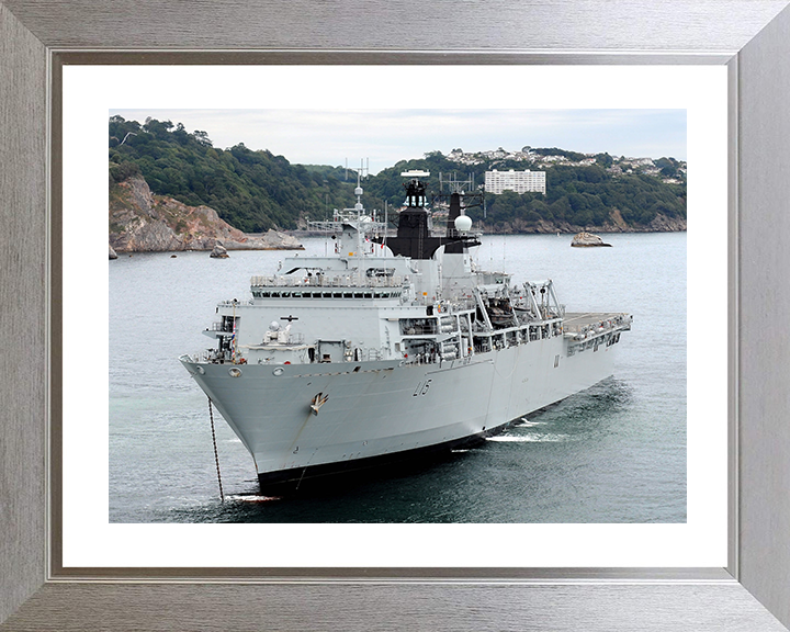 HMS Bulwark (L15) Photo Print - At Anchor 2007 - Royal Navy Albion Class Amphibious Ship Posters, Prints, & Visual Artwork Hampshire Prints 10 x 8 Silver Frame Yes
