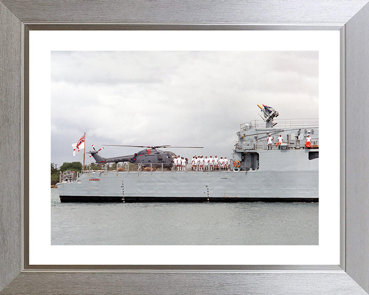 HMS Amazon (F169) Photo Print - Pearl Harbour 1986 - Royal Navy Type 21 Frigate Hampshire Prints 10 x 8 Silver Frame Yes