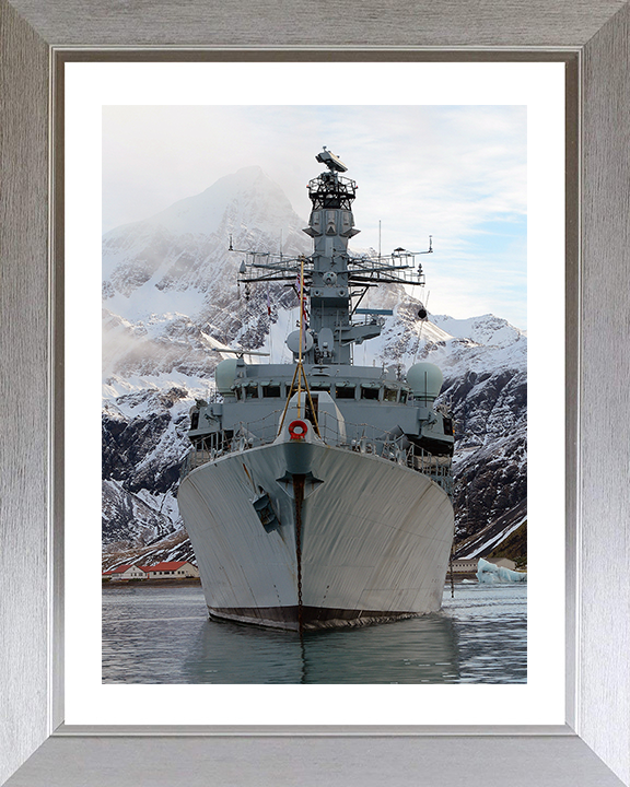 HMS Argyll (F231) Royal Navy Type 23 Frigate South Georgia 2013 Wall Art Photo Print Decor Posters, Prints, & Visual Artwork Hampshire Prints 10 x 8 Silver Frame Yes