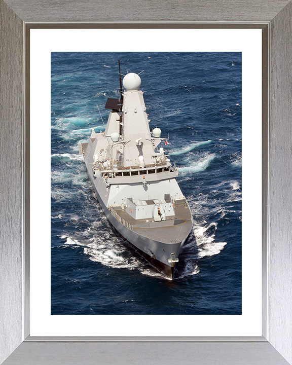 HMS Diamond (D34) Royal Navy Type 45 Destroyer Bow View 2012 Photo Print Wall Art Decor Posters, Prints, & Visual Artwork Hampshire Prints 10 x 8 Silver Frame Yes