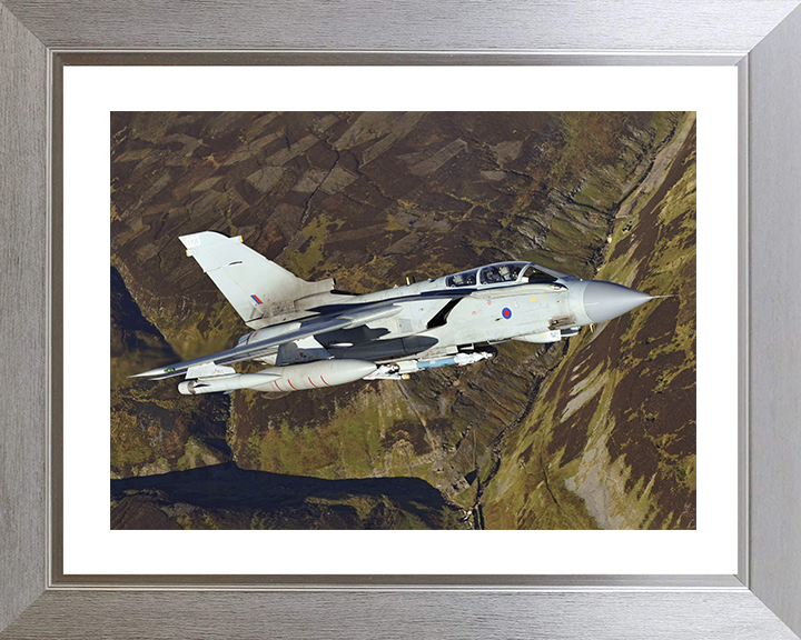 RAF Tornado GR4 Jet in Flight Oct 2012 Photo Print - Royal Air Force Aircraft Posters, Prints, & Visual Artwork Hampshire Prints 10 x 8 Silver Frame Yes