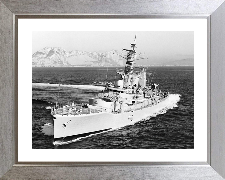 HMS Aurora (F10) Royal Navy Leander Class Frigate Off Gibraltar Photo Print Wall Art Decor Posters, Prints, & Visual Artwork Hampshire Prints 10 x 8 Silver Frame Yes
