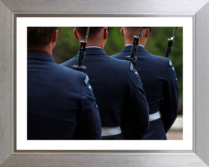 RAF Regiment on Parade Photo Print - Royal Air Force Hampshire Prints 10 x 8 Silver Frame Yes