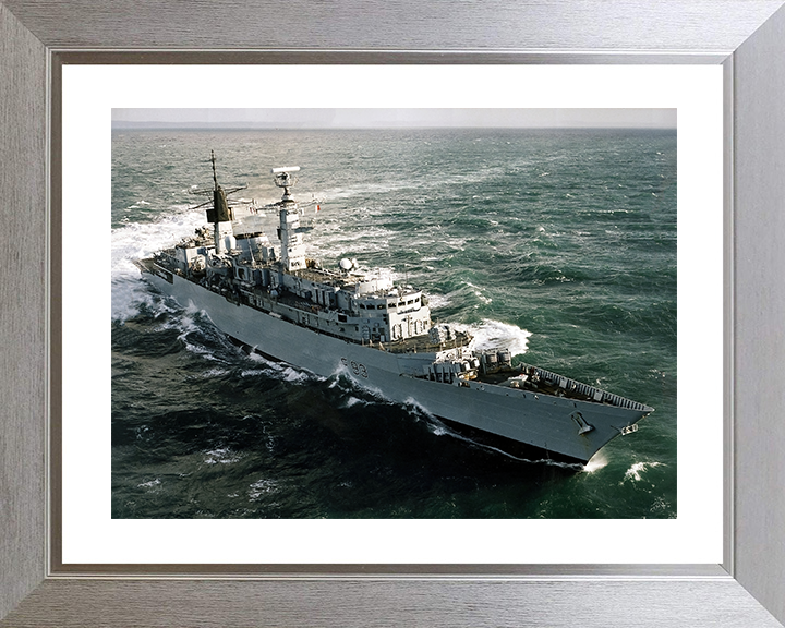 HMS Beaver (F93) Royal Navy Type 22 Frigate Hard Turn Photo Print Wall Art Decor Posters, Prints, & Visual Artwork Hampshire Prints 10 x 8 Silver Frame Yes