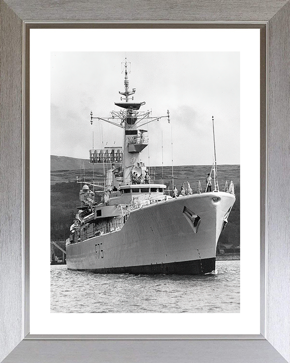 HMS Charybdis (F75) Royal Navy Leander Class Frigate Low Starboard Bow View Photo Print Wall Art Decor Posters, Prints, & Visual Artwork Hampshire Prints 10 x 8 Silver Frame Yes
