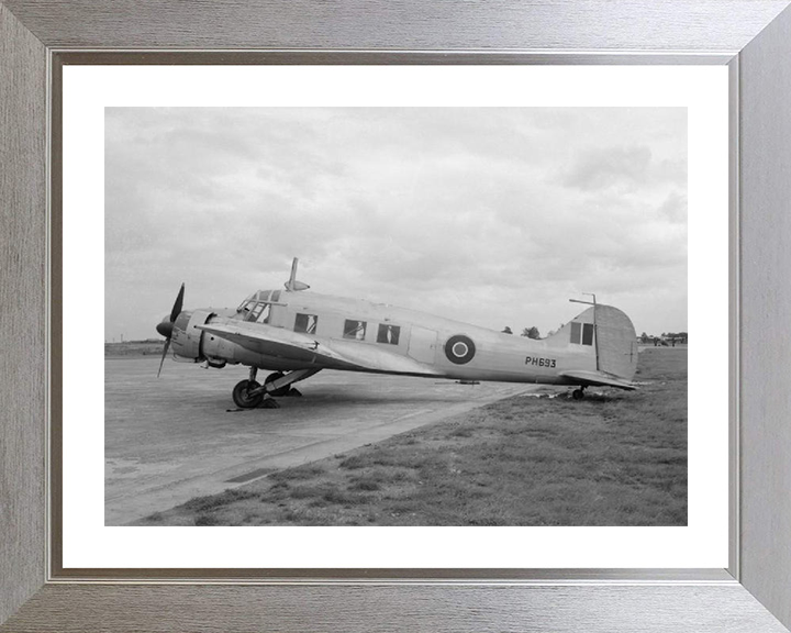 RAF Avro 652A Anson on the Ground Photo Print - Royal Air Force Aircraft Hampshire Prints 10 x 8 Silver Frame Yes