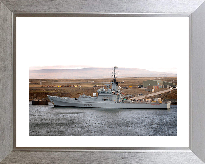 HMS Dumbarton Castle (P265) Royal Navy Castle Class Patrol Vessel Falklands Photo Print Wall Art Decor Posters, Prints, & Visual Artwork Hampshire Prints 10 x 8 Silver Frame Yes
