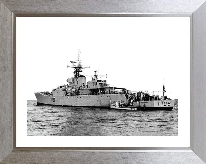 HMS Londonderry (F108) Photo Print - Florida 1964 - Royal Navy Rothesay Class Frigate Hampshire Prints 10 x 8 Silver Frame Yes