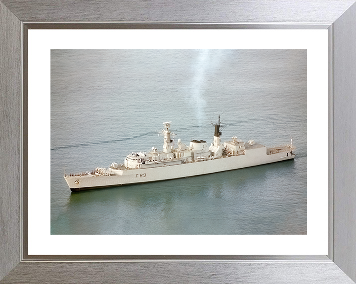 HMS Battleaxe (F89) Royal Navy Type 22 Frigate High Port side View Photo Print Wall Art Decor Posters, Prints, & Visual Artwork Hampshire Prints 10 x 8 Silver Frame Yes