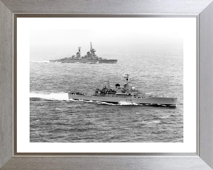 HMS Ajax (F114) Photo Print - North Sea 1976 - Royal Navy Leander Class Frigate Posters, Prints, & Visual Artwork Hampshire Prints 10 x 8 Silver Frame Yes