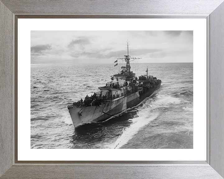 HMS Myngs (R06) Photo Print - At Sea 1944 - Royal Navy Z Class Destroyer Hampshire Prints 10 x 8 Silver Frame Yes