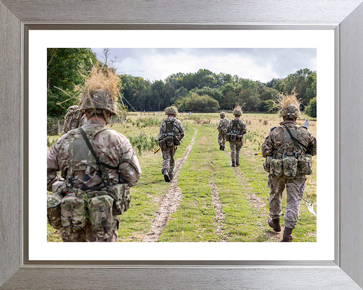 RAF Regiment Patrolling Photo Print - Royal Air Force Hampshire Prints 10 x 8 Silver Frame Yes