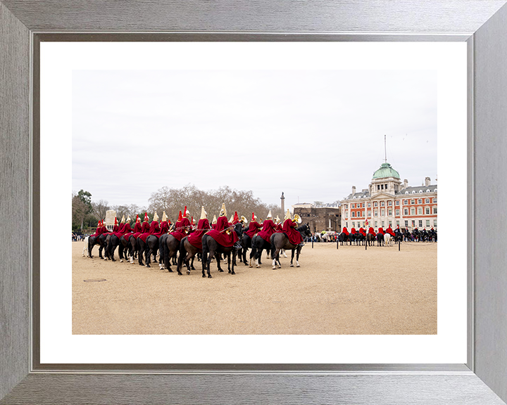 British Army Band of the Household Cavalry Drum Horses on Parade Photo Print Wall Art Military Poster Posters, Prints, & Visual Artwork Hampshire Prints 10 x 8 Silver Frame Yes