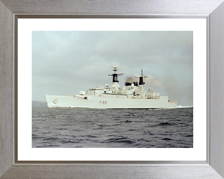 HMS Broadsword (F88) Royal Navy Type 22 Frigate Underway Port Side View Photo Print Wall Art Decor Posters, Prints, & Visual Artwork Hampshire Prints 10 x 8 Silver Frame Yes