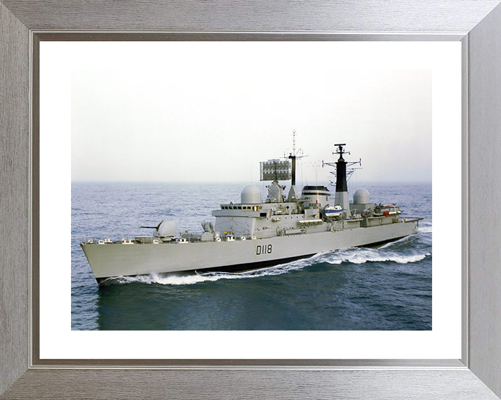 HMS Coventry (D118) Royal Navy Type 42 Destroyer At Sea Photo Print Wall Art Decor Posters, Prints, & Visual Artwork Hampshire Prints 10 x 8 Silver Frame Yes