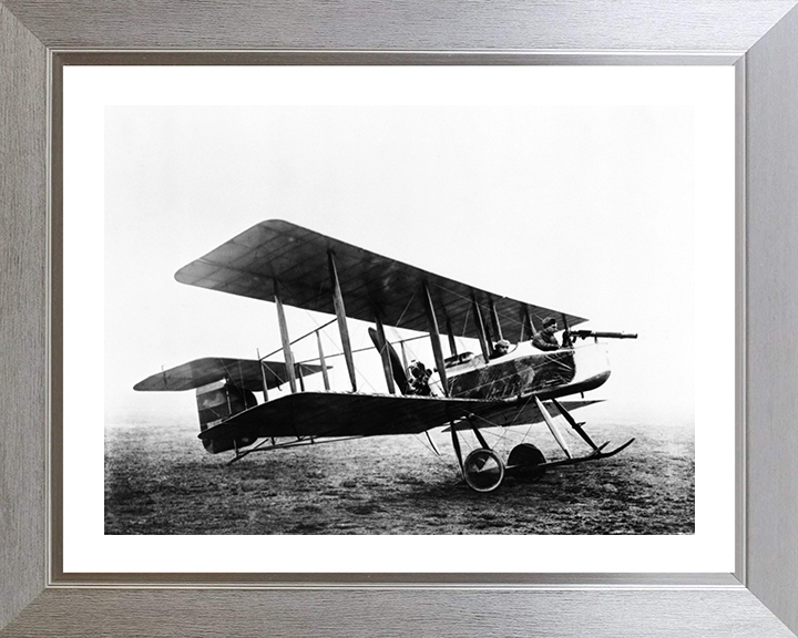 RAF Vickers FB5 Gunbus 1915 Photo Print - Royal Air Force Aircraft Hampshire Prints 10 x 8 Silver Frame Yes