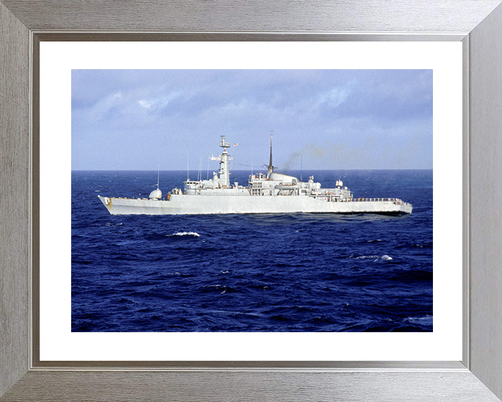 HMS Ambuscade (F172) Royal Navy Type 21 Frigate Underway Photo Print Wall Art Naval Decor Posters, Prints, & Visual Artwork Hampshire Prints 10 x 8 Silver Frame Yes